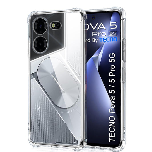 Hoes voor Tecno Pova 5 Pro, Techsuit, Schokbestendig Helder, Transparant