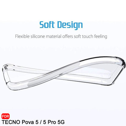 Hülle für Tecno Pova 5 Pro, Techsuit, stoßfest klar, transparent