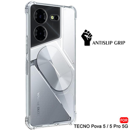 Hülle für Tecno Pova 5 Pro, Techsuit, stoßfest klar, transparent