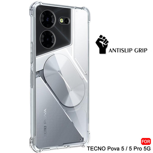 Hoes voor Tecno Pova 5 Pro, Techsuit, Schokbestendig Helder, Transparant