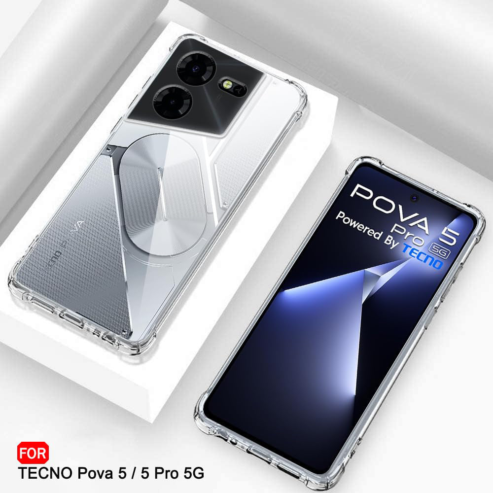 Hülle für Tecno Pova 5 Pro, Techsuit, stoßfest klar, transparent
