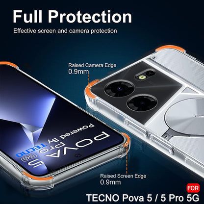 Hülle für Tecno Pova 5 Pro, Techsuit, stoßfest klar, transparent