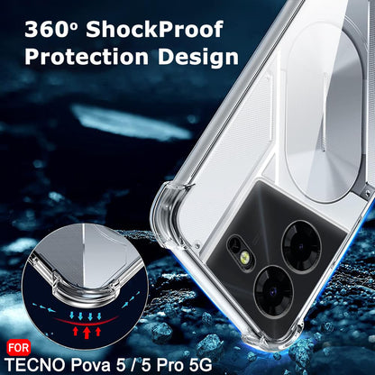 Hülle für Tecno Pova 5 Pro, Techsuit, stoßfest klar, transparent