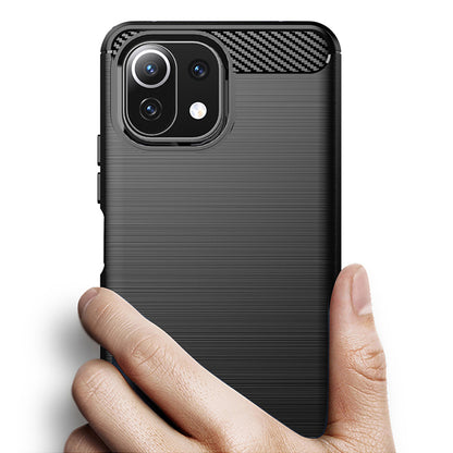 Hoes voor Xiaomi 11 Lite 5G NE / Mi 11 Lite 5G / 11 Lite, Techsuit, Carbon, Zwart