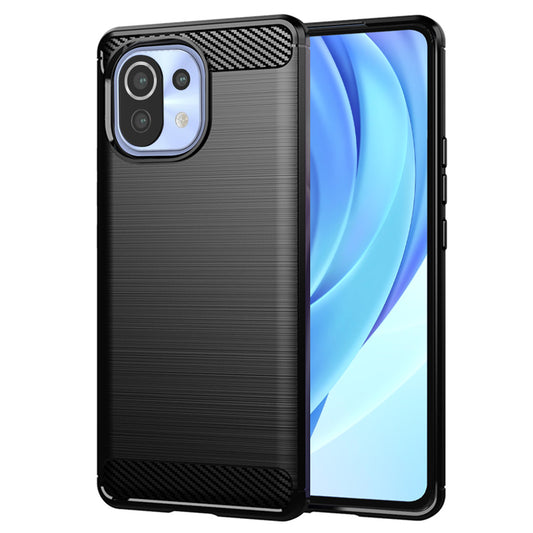 Hoes voor Xiaomi 11 Lite 5G NE / Mi 11 Lite 5G / 11 Lite, Techsuit, Carbon, Zwart