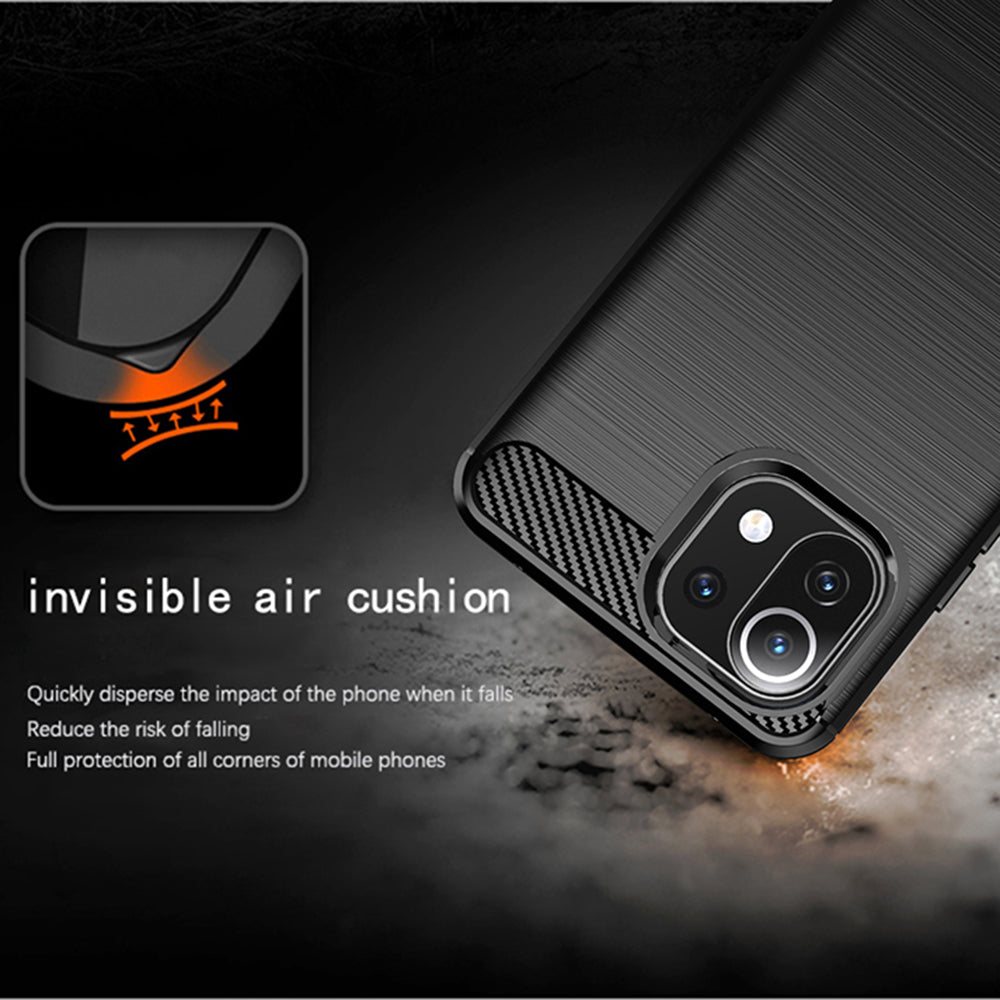 Hoes voor Xiaomi 11 Lite 5G NE / Mi 11 Lite 5G / 11 Lite, Techsuit, Carbon, Zwart