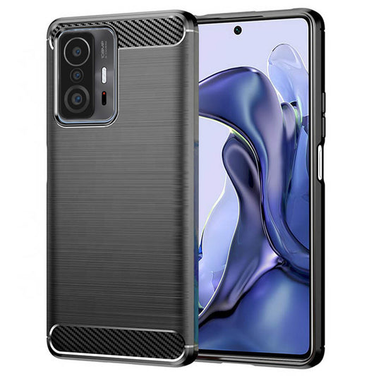 Coque pour Xiaomi 11T / 11T Pro, Techsuit, Carbone, Noire