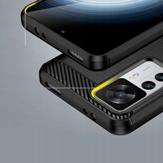 Coque pour Xiaomi 12T / 12T Pro, Techsuit, Carbone, Noire