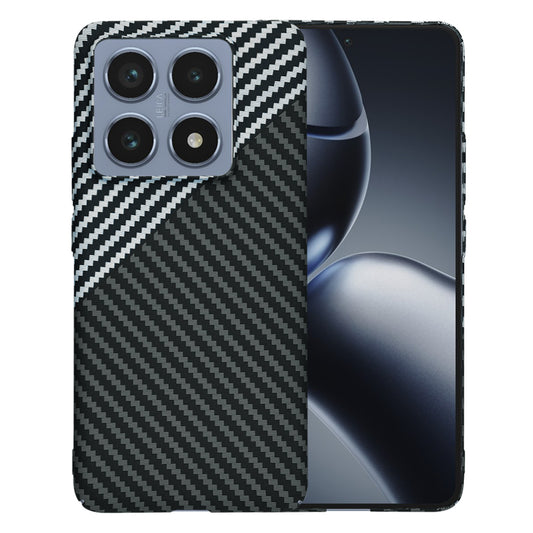 Hoesje voor Xiaomi 14T Pro, Techsuit, Carbonite FiberShell, Zwart Grijs