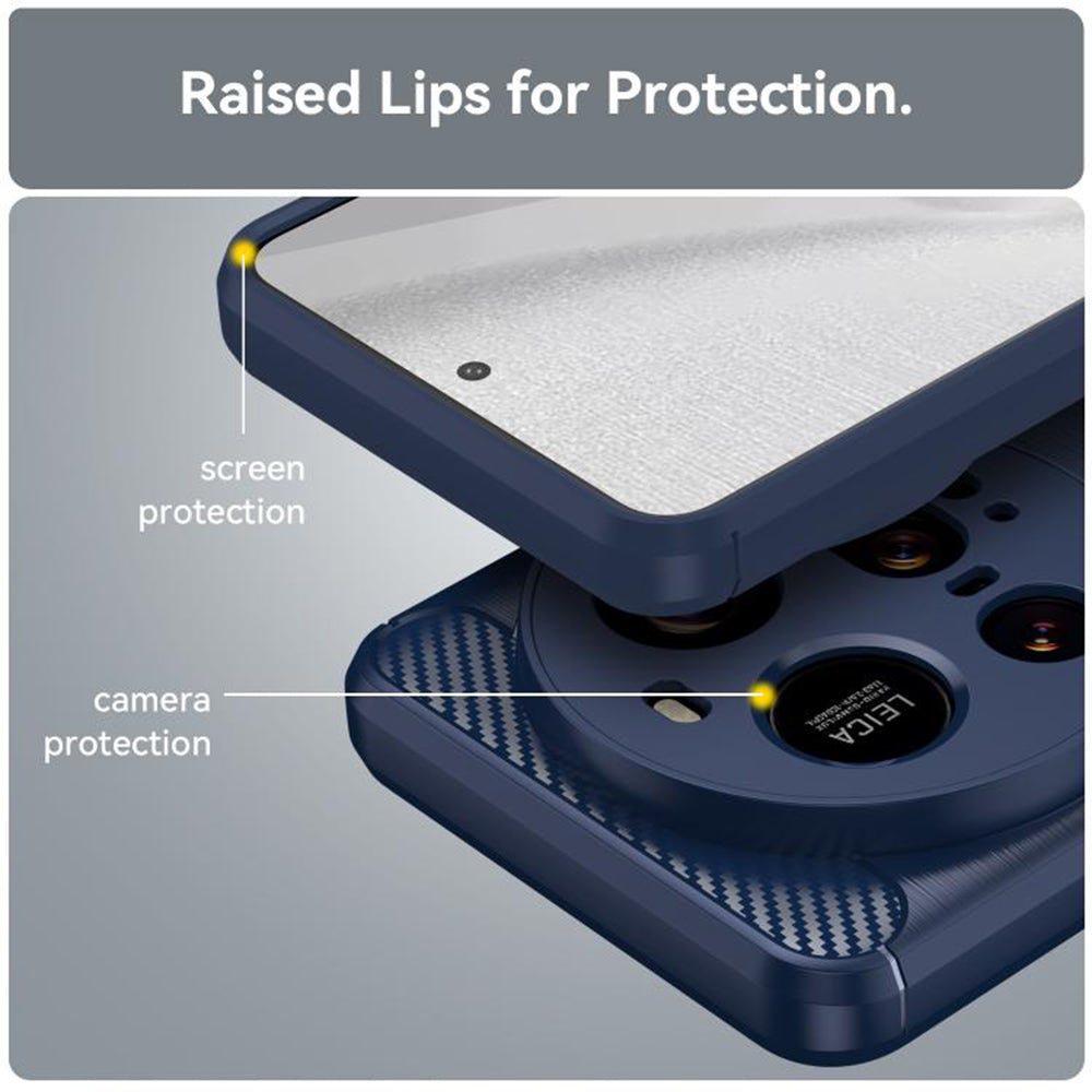 Hülle für Xiaomi 15 Ultra, Techsuit, Carbon, Blau