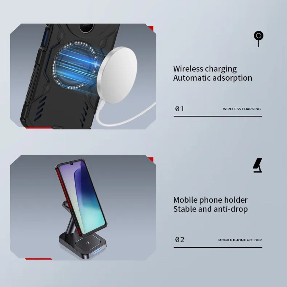 Coque MagSafe pour Xiaomi 15T Pro, Techsuit, ArmorMag, Bleue