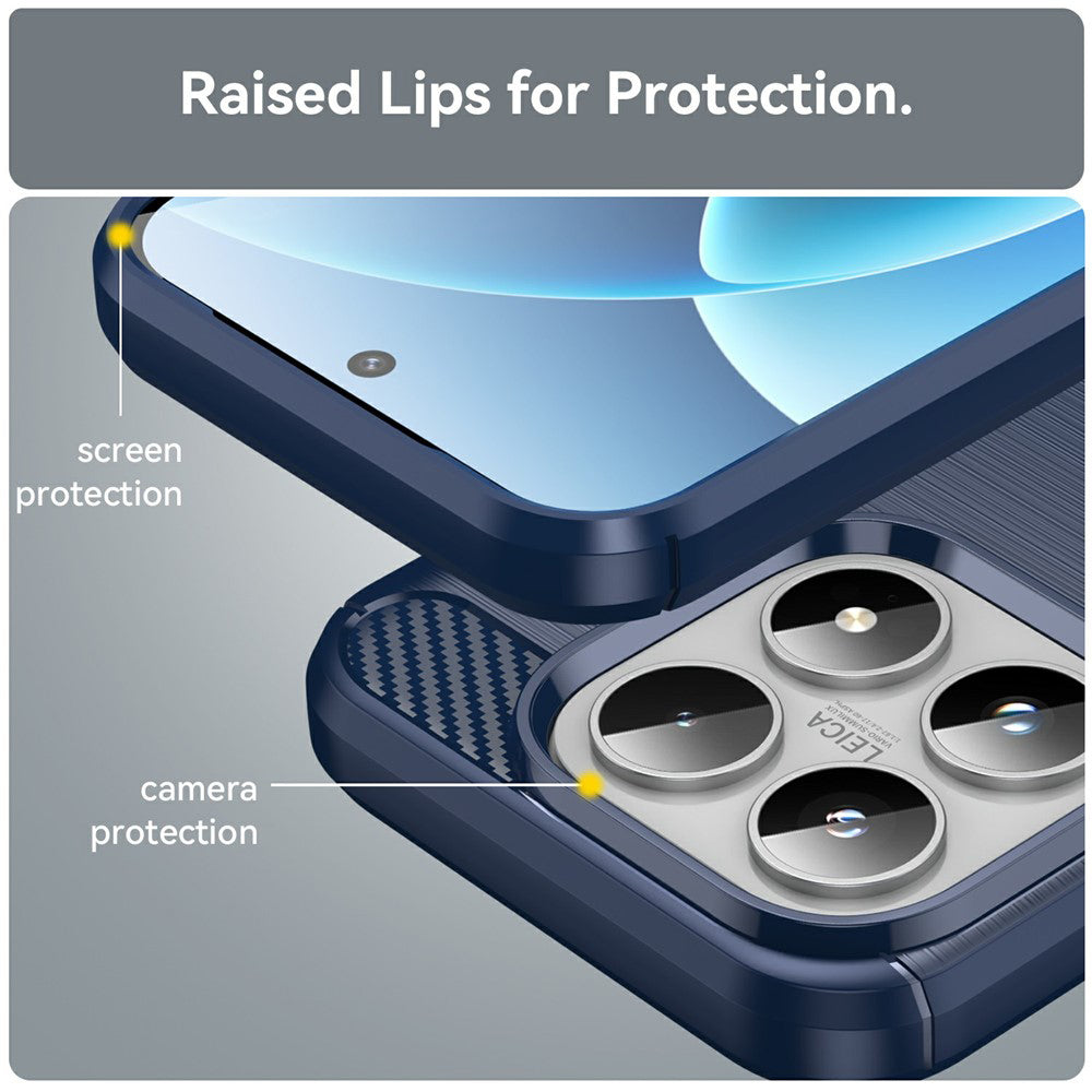 Étui pour Xiaomi 17, Techsuit, Carbone, Bleu