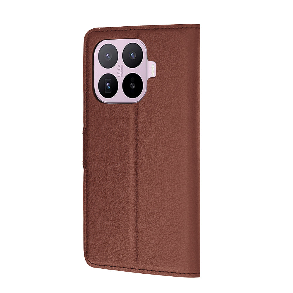 Hülle für Xiaomi 17T, Techsuit, Leder-Folio, Braun