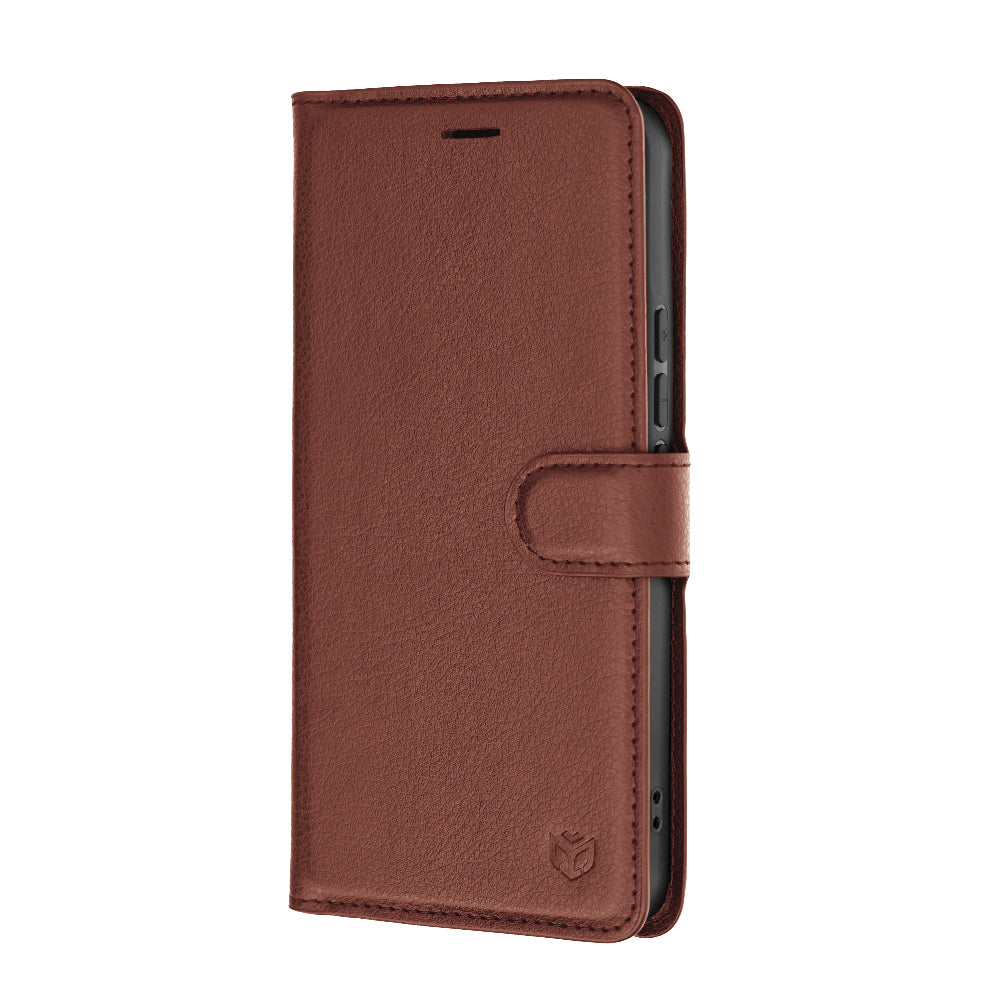 Hülle für Xiaomi 17T, Techsuit, Leder-Folio, Braun