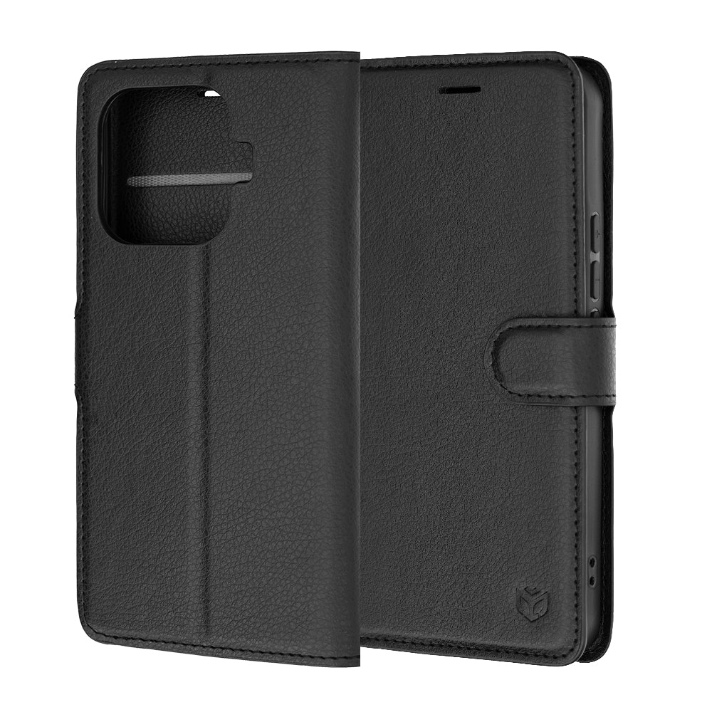 Hülle für Xiaomi 17T, Techsuit, Leder-Folio, Schwarz