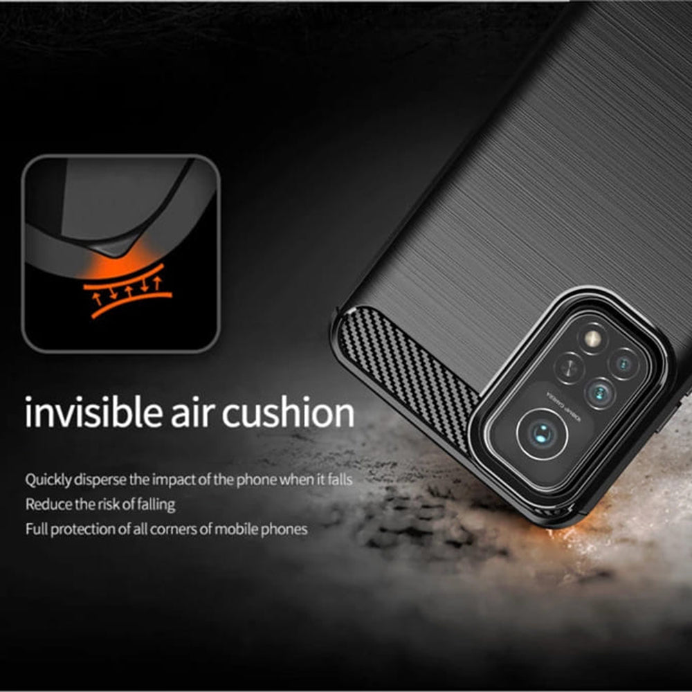 Coque pour Xiaomi Mi 10T 5G / 10T Pro 5G, Techsuit, Carbone, Noire