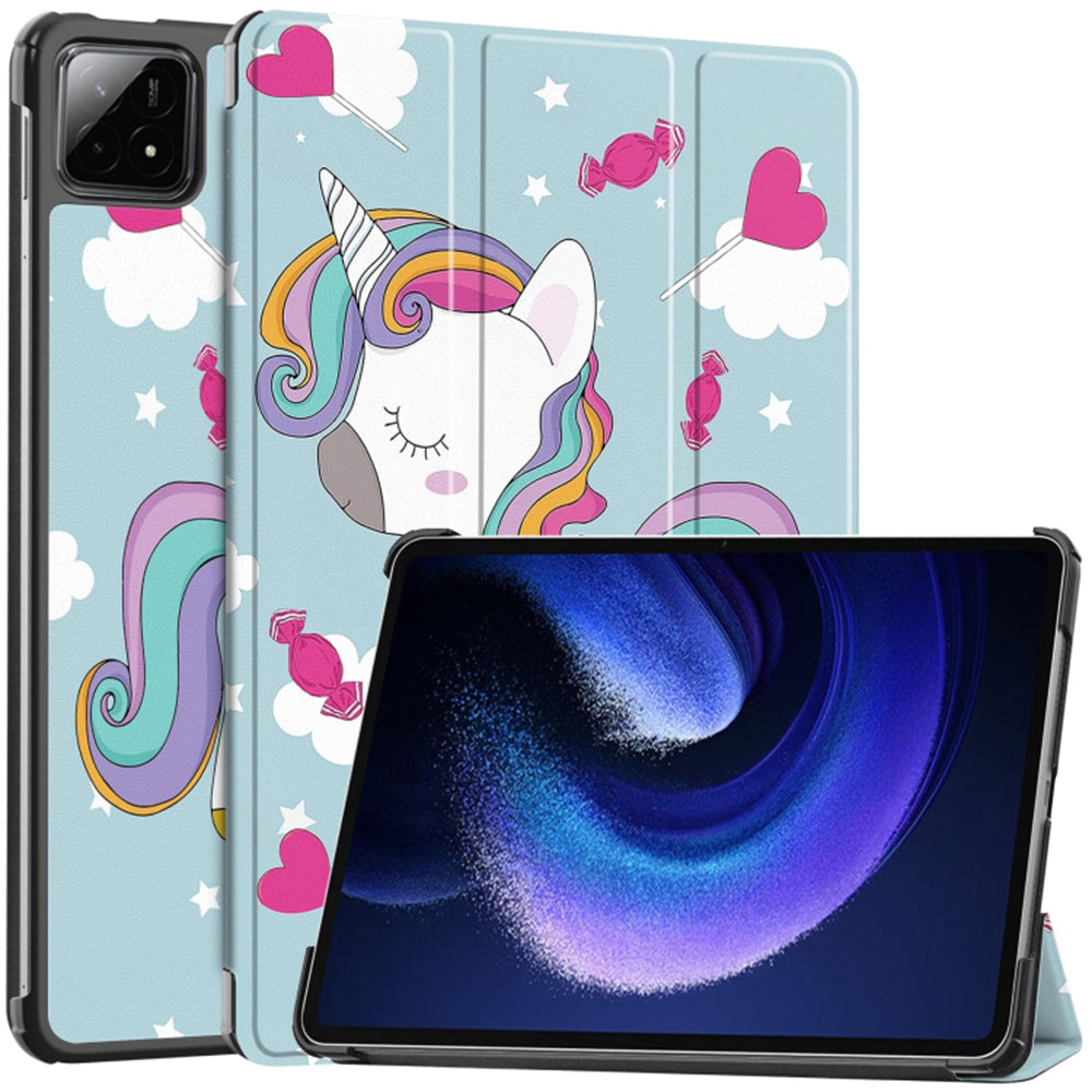 Hülle für Xiaomi Pad 6S Pro 12,4, Techsuit, FoldPro Unicorn, Mehrfarbig