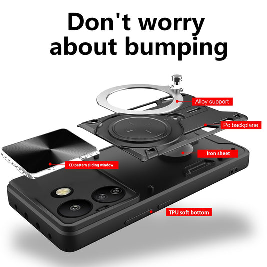 Hoes voor Xiaomi Poco C65 / Redmi 13C, Techsuit, CamGuard Pro, Zwart