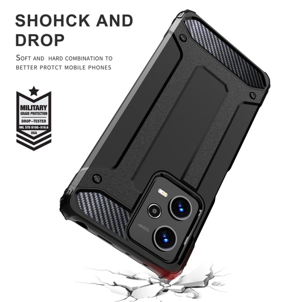Hoes voor Xiaomi Poco C65 / Redmi 13C, Techsuit, Hybrid Armor, Zwart