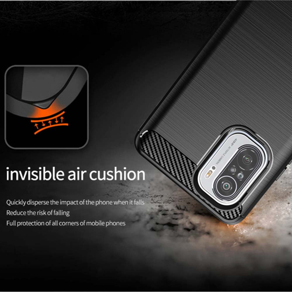 Coque pour Xiaomi Poco F3 / Mi 11i, Techsuit, Carbone, Noire