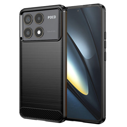 Hülle für Xiaomi Poco F6 Pro, Techsuit, Carbon, Schwarz