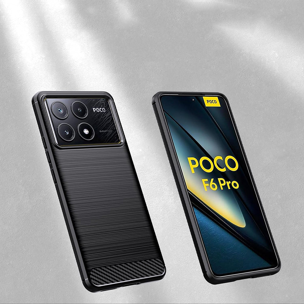 Hülle für Xiaomi Poco F6 Pro, Techsuit, Carbon, Schwarz