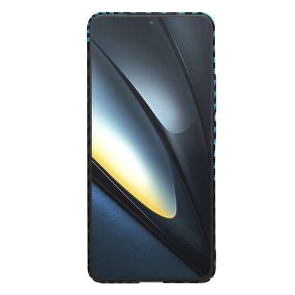 Hülle für Xiaomi Poco F6 Pro, Techsuit, Carbonite FiberShell, Schwarz Blau