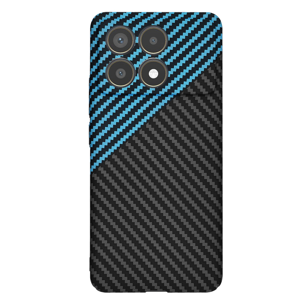 Hülle für Xiaomi Poco F6 Pro, Techsuit, Carbonite FiberShell, Schwarz Blau