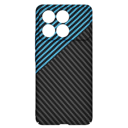Hülle für Xiaomi Poco F6 Pro, Techsuit, Carbonite FiberShell, Schwarz Blau