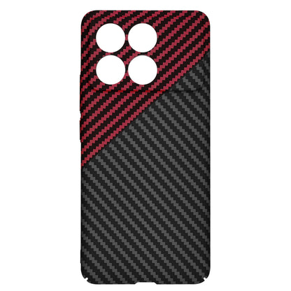 Hülle für Xiaomi Poco F6 Pro, Techsuit, Carbonite FiberShell, Schwarz Rot