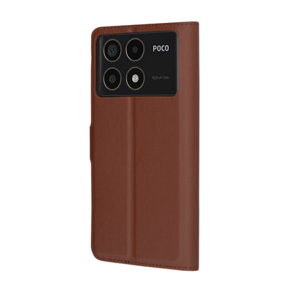 Coque pour Xiaomi Poco F6 Pro, Techsuit, Leather Folio, Marron