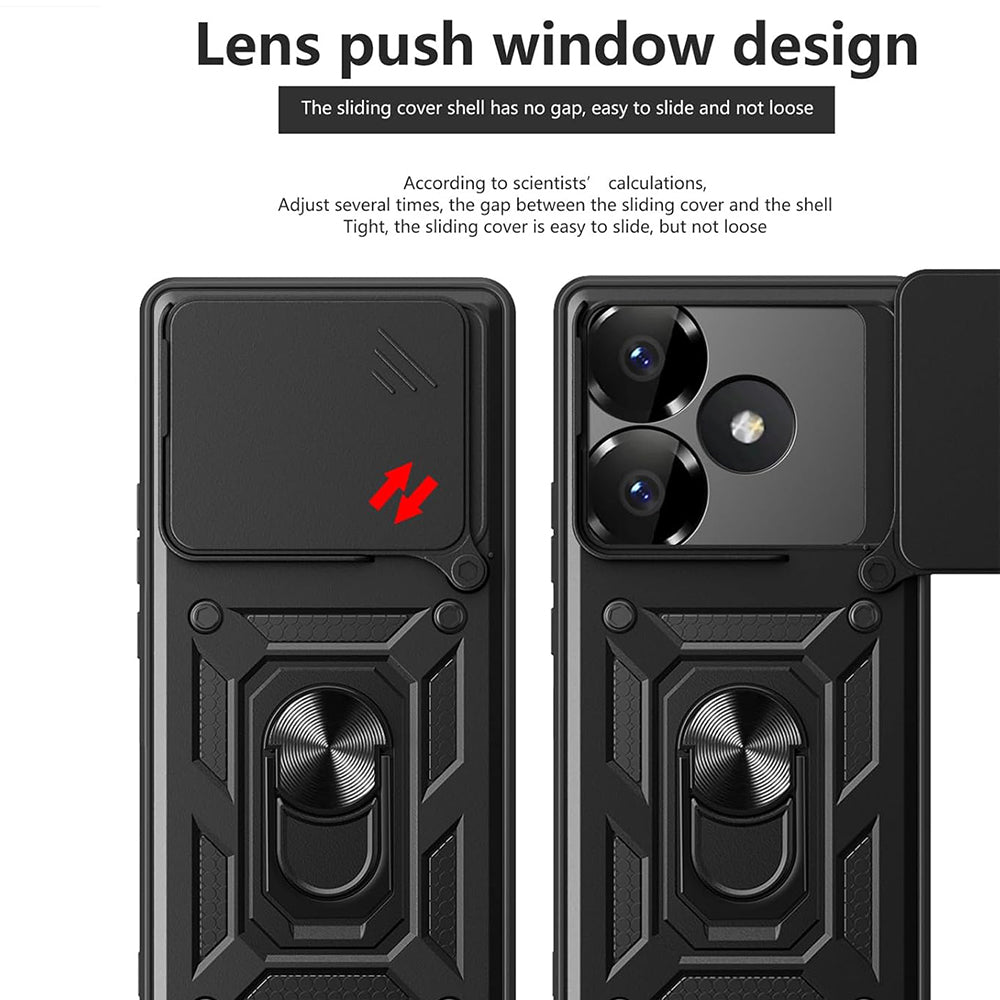 Coque pour Xiaomi Poco F6, Techsuit, CamShield, Noire