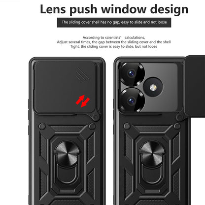 Coque pour Xiaomi Poco F6, Techsuit, CamShield, Noire