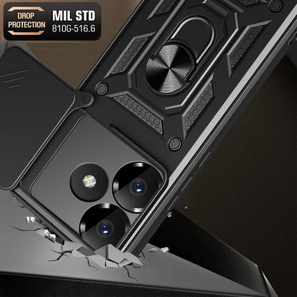 Coque pour Xiaomi Poco F6, Techsuit, CamShield, Noire