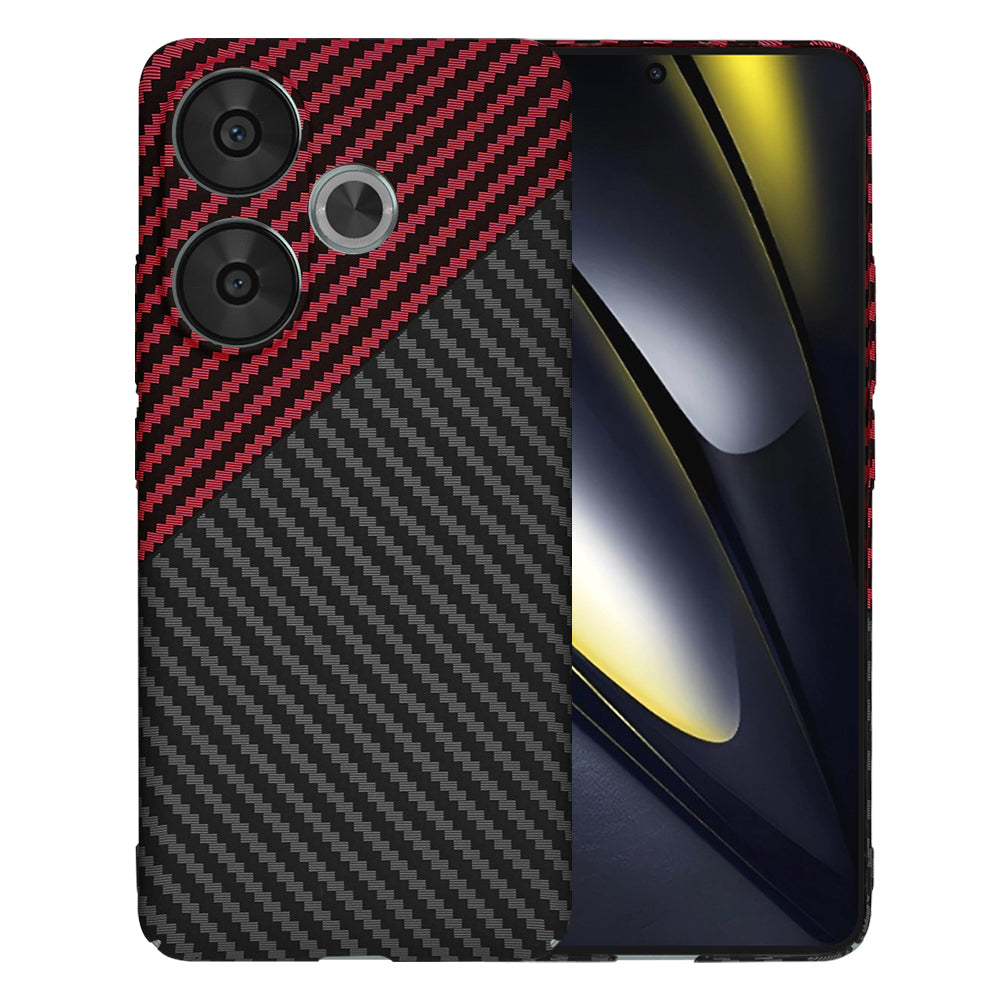 Case for Xiaomi Poco F6, Techsuit, Carbonite FiberShell, Black Red