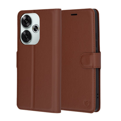 Coque pour Xiaomi Poco F6, Techsuit, Leather Folio, Marron