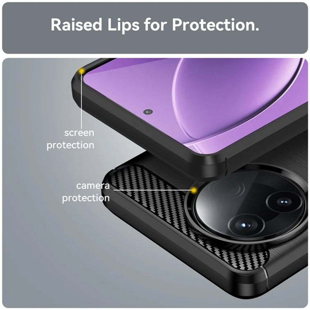 Coque pour Xiaomi Poco F7 Pro, Techsuit, Carbone, Noire