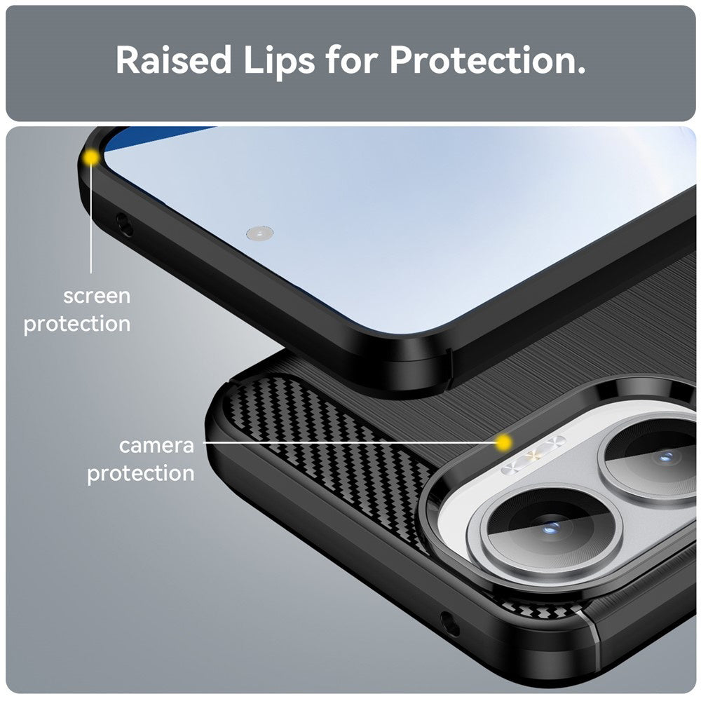 Hoes voor Xiaomi Poco F7, Techsuit, Carbon, Zwart