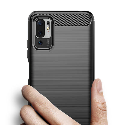 Hoes voor Xiaomi Poco M3 Pro 5G / Redmi Note 10 5G, Techsuit, Carbon, Zwart