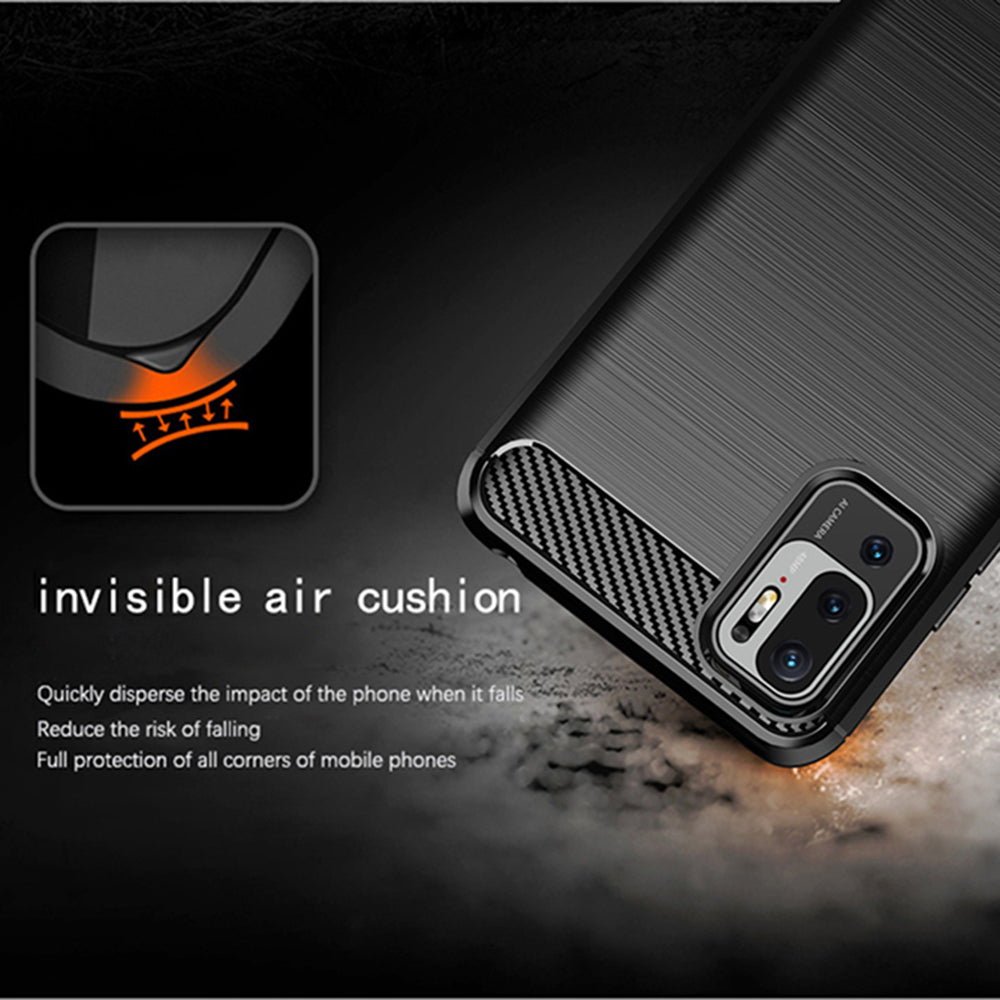 Hoes voor Xiaomi Poco M3 Pro 5G / Redmi Note 10 5G, Techsuit, Carbon, Zwart
