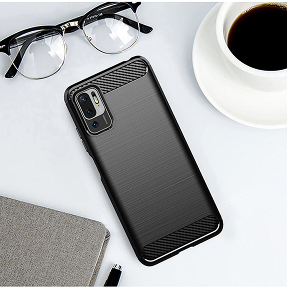 Hoes voor Xiaomi Poco M3 Pro 5G / Redmi Note 10 5G, Techsuit, Carbon, Zwart