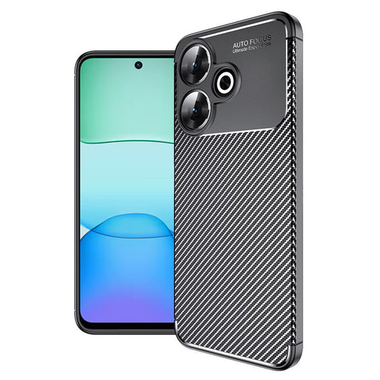 Hülle für Xiaomi Poco M6 4G / Redmi 13, Techsuit, CarbonFiber, Schwarz
