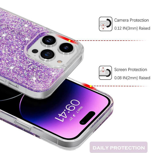 Hoesje voor Xiaomi Poco M6 / C65 / Redmi 13C 5G / 13C, Techsuit, Sparkly Glitter, Roze