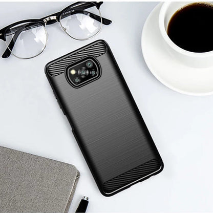 Coque pour Xiaomi Poco X3 Pro / X3 NFC / X3, Techsuit, Carbone, Noire