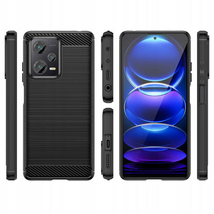 Hülle für Xiaomi Poco X5 / Note 12 5G, Techsuit, Carbon, Schwarz