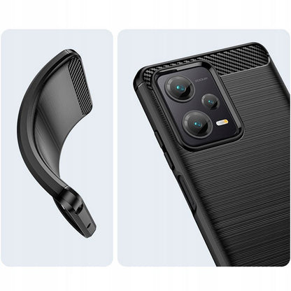 Hülle für Xiaomi Poco X5 / Note 12 5G, Techsuit, Carbon, Schwarz