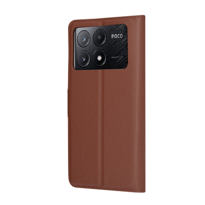 Coque pour Xiaomi Poco X6 Pro, Techsuit, Leather Folio, Marron