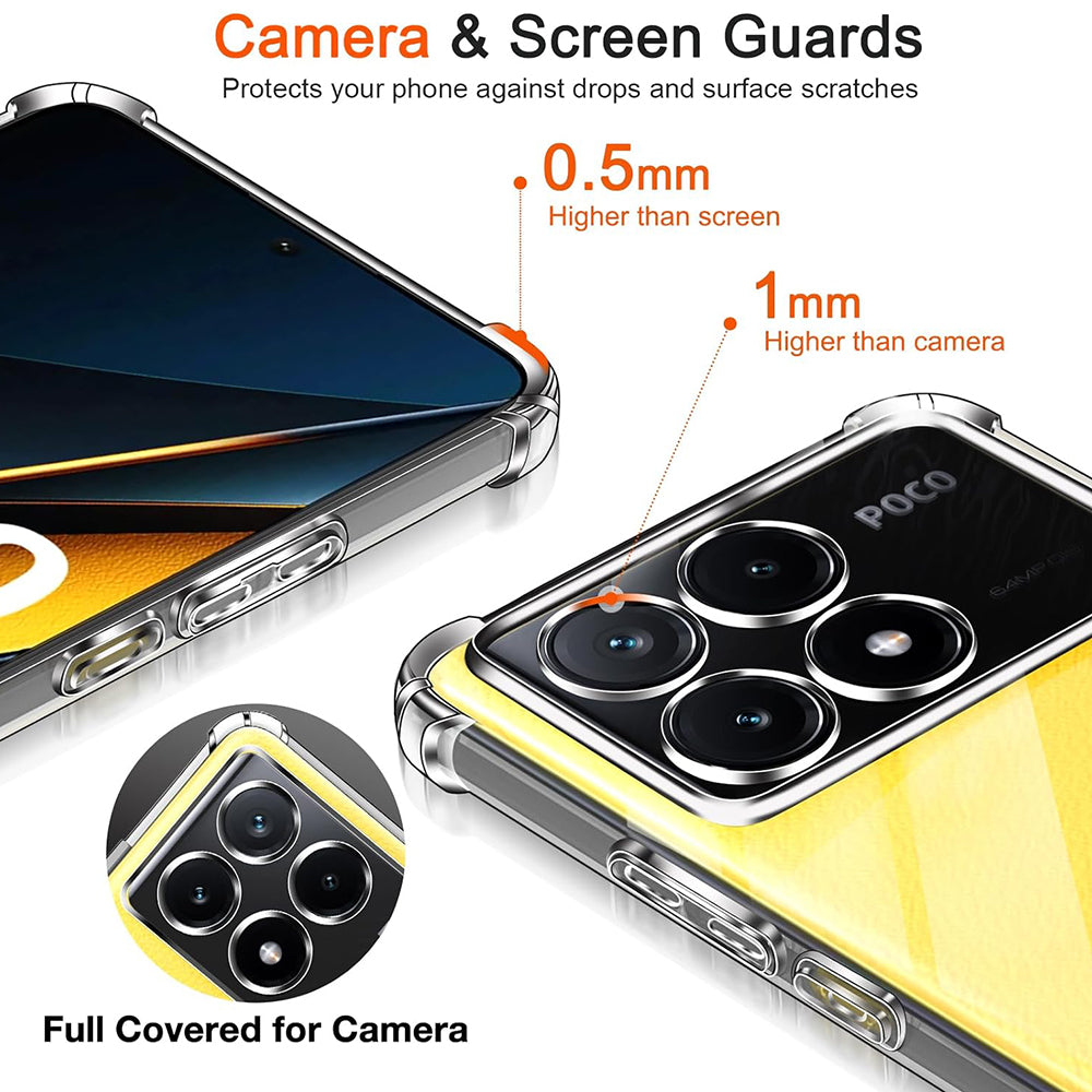 Hülle für Xiaomi Poco X6 Pro, Techsuit, stoßfest klar, transparent
