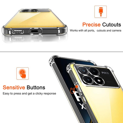 Hülle für Xiaomi Poco X6 Pro, Techsuit, stoßfest klar, transparent