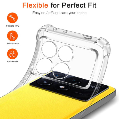 Hülle für Xiaomi Poco X6 Pro, Techsuit, stoßfest klar, transparent